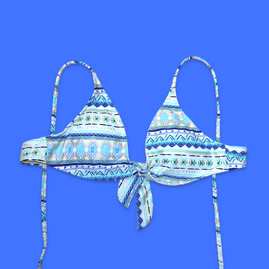 Sand & Waves Pattern Retro High Waist Bikini Set